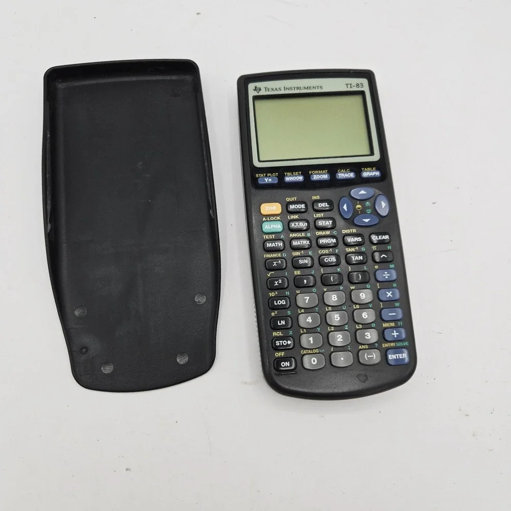 Texas Instruments TI-83 Handheld Graphing Calculator With Sleeve, Tested & Works